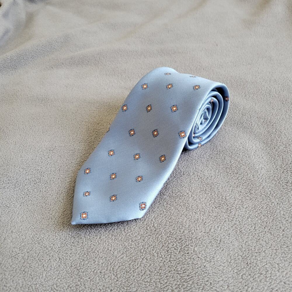 VINTAGE‎ JOHN FREDERICS Tie One Size Blue Red Florals Union Made RN18240